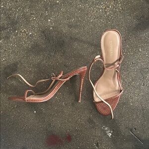 Express Brown Strappy Heels